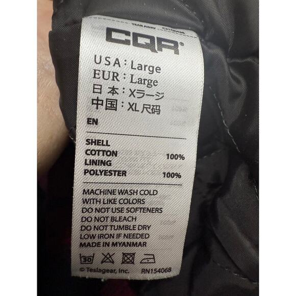 CQR Cotton Tactical Shirt-jack Red/Blk/Gry Plaid Snap Down Sz L NWOT - Picture 7 of 7